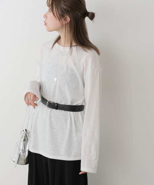 AO2（アオズ）の「▲Long sleeve t-shirt / 無地ロンT 長袖Tシャツ（Tシャツ/カットソー・レディース・ピンク/ホワイト/ブルー/レッド/ブラック・FREE）」の6枚目の写真