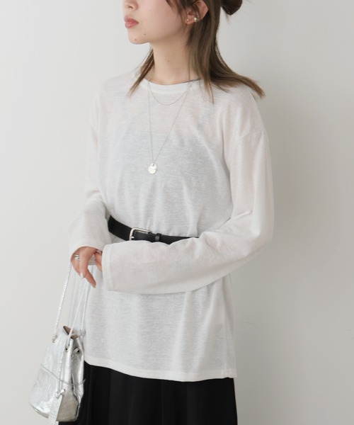 AO2（アオズ）の「▲Long sleeve t-shirt / 無地ロンT 長袖Tシャツ（Tシャツ/カットソー・レディース・ピンク/ホワイト/ブルー/レッド/ブラック・FREE）」の16枚目の写真