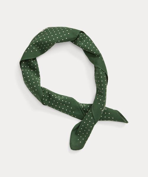 新品*RRL*ロゴ コットン スカーフ *　ダブルアールエル 23FW 新品 RRL ダブルアールエル ロゴ コットン スカーフ バンダナ