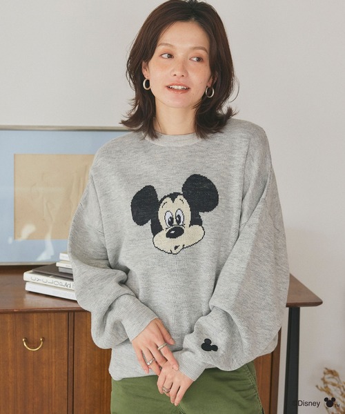 Disney（ディズニー）の「【Disney/ディズニー】Mickey Mouse/ミッキーマウス/ジャガードニットプルオーバー《新色追加》（ニット/セーター・レディース・杢グレー/ブラック/レッド・LL/L/M）」の17枚目の写真