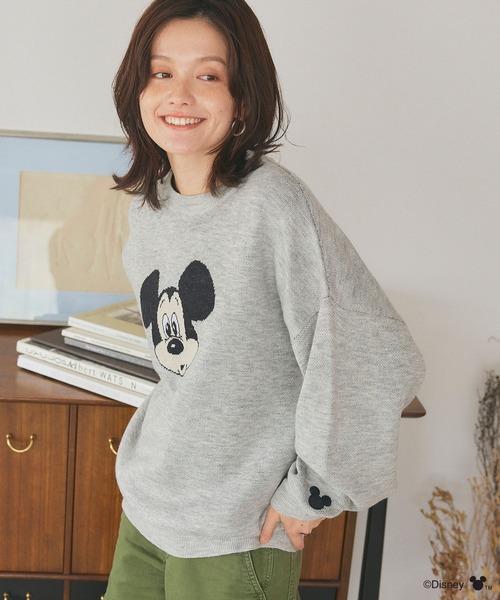 Disney（ディズニー）の「【Disney/ディズニー】Mickey Mouse/ミッキーマウス/ジャガードニットプルオーバー《新色追加》（ニット/セーター・レディース・杢グレー/ブラック/レッド・LL/L/M）」の18枚目の写真