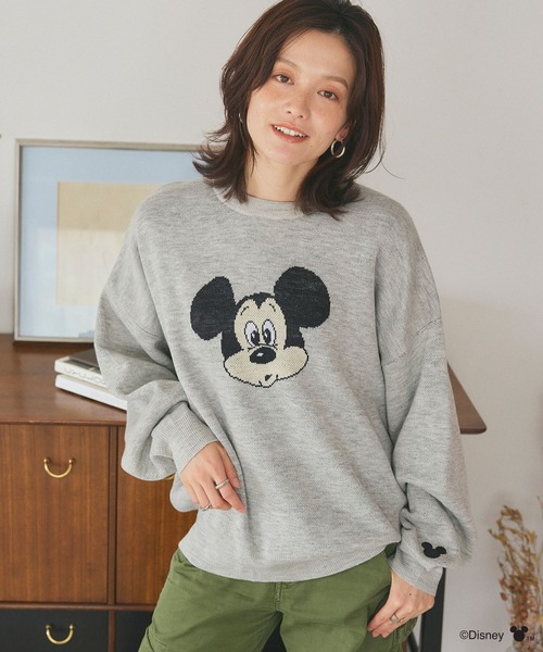 Disney（ディズニー）の「【Disney/ディズニー】Mickey Mouse/ミッキーマウス/ジャガードニットプルオーバー《新色追加》（ニット/セーター・レディース・杢グレー/ブラック/レッド・LL/L/M）」の19枚目の写真