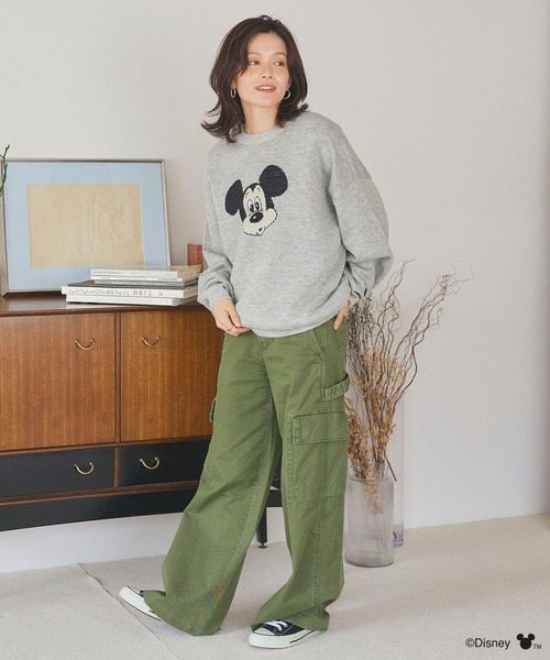 Disney（ディズニー）の「【Disney/ディズニー】Mickey Mouse/ミッキーマウス/ジャガードニットプルオーバー《新色追加》（ニット/セーター・レディース・杢グレー/ブラック/レッド・LL/L/M）」の22枚目の写真
