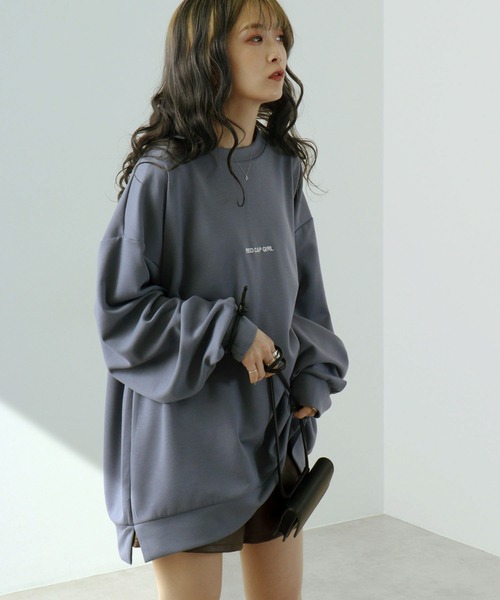 RED VALENTINO フリル付きブラックスウェット RED VALENTINO FOLLOW ME NOW スウェット レディース