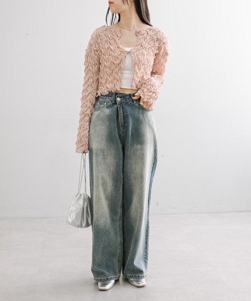 mystic（ミスティック）の「シャーリングブラウス（シャツ/ブラウス・レディース・イエロー/オフホワイト/ピンク・FREE）」の18枚目の写真