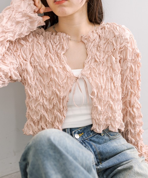 mystic（ミスティック）の「シャーリングブラウス（シャツ/ブラウス・レディース・イエロー/オフホワイト/ピンク・FREE）」の13枚目の写真