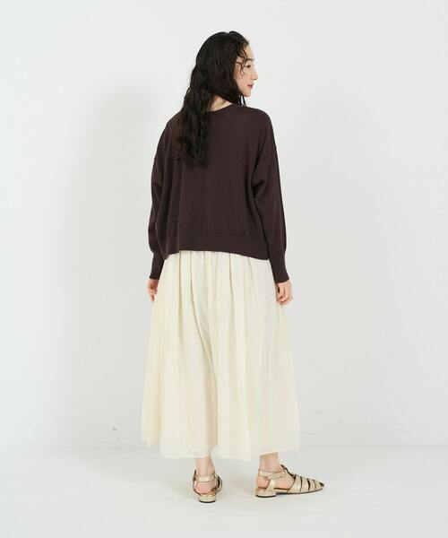 conges payes ADIEU TRISTESSE(コンジェ ペイエ アデュートリステス)の「リネンコットン天竺2wayカーディガン(カーディガン/ボレロ・レディース・グレイッシュベージュ/レッド/ブラウン・FREE)」の4枚目の写真