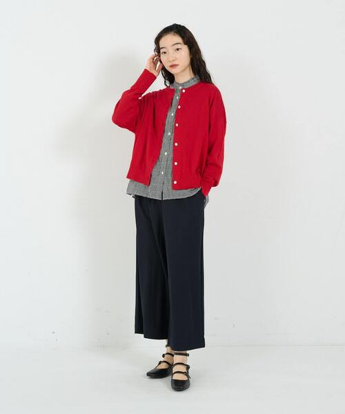 conges payes ADIEU TRISTESSE(コンジェ ペイエ アデュートリステス)の「リネンコットン天竺2wayカーディガン(カーディガン/ボレロ・レディース・グレイッシュベージュ/レッド/ブラウン・FREE)」の15枚目の写真