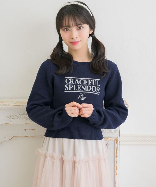ems excite(エムズエキサイト)の「ラインロゴジャガードNTPO(ニット/セーター・レディース・ピンク/ブルー/ナチュラル・FREE)」の18枚目の写真