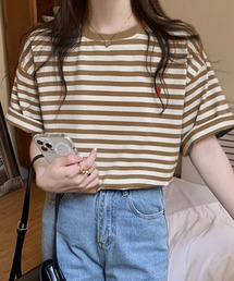 Bifrost | ハートのロゴがポイント。クルーネックカラーボーダーTシャツ(Tシャツ/カットソー)