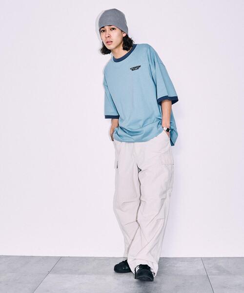 WEGO（ウィゴー）の「WEGO/ボーイズグラフィックリンガーBIGT（Tシャツ/カットソー・メンズ・ホワイト/ライトグレー/ブルー・MEDIUM/LARGE）」の8枚目の写真