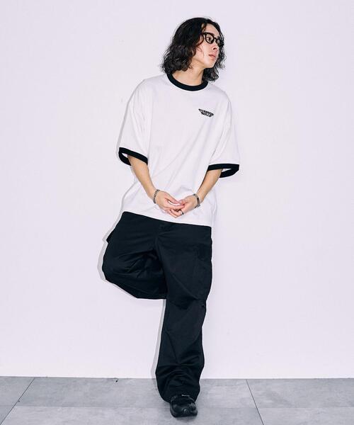 WEGO（ウィゴー）の「WEGO/ボーイズグラフィックリンガーBIGT（Tシャツ/カットソー・メンズ・ホワイト/ライトグレー/ブルー・MEDIUM/LARGE）」の6枚目の写真