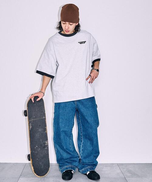 WEGO（ウィゴー）の「WEGO/ボーイズグラフィックリンガーBIGT（Tシャツ/カットソー・メンズ・ホワイト/ライトグレー/ブルー・MEDIUM/LARGE）」の7枚目の写真