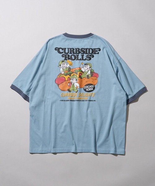 WEGO（ウィゴー）の「WEGO/ボーイズグラフィックリンガーBIGT（Tシャツ/カットソー・メンズ・ホワイト/ライトグレー/ブルー・MEDIUM/LARGE）」の5枚目の写真