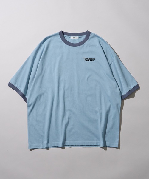 WEGO（ウィゴー）の「WEGO/ボーイズグラフィックリンガーBIGT（Tシャツ/カットソー・メンズ・ホワイト/ライトグレー/ブルー・MEDIUM/LARGE）」の4枚目の写真