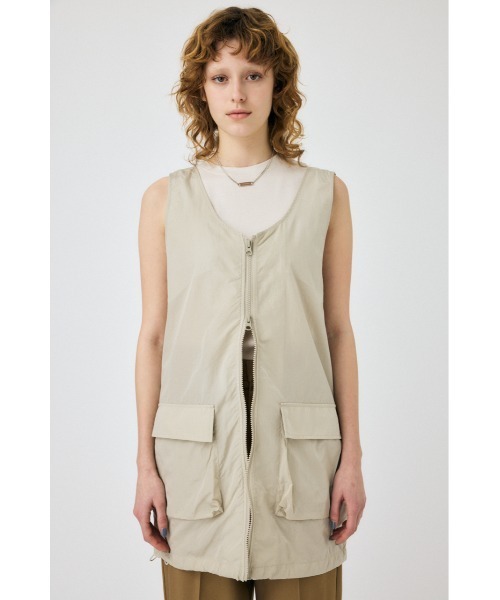 MOUSSY（マウジー）の「NYLON ZIP VEST ドレス（ワンピース）」 - WEAR