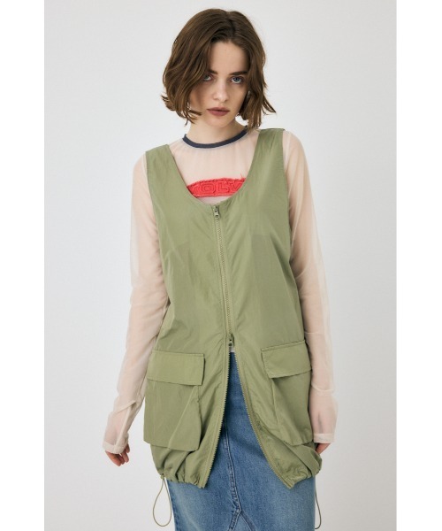 MOUSSY（マウジー）の「NYLON ZIP VEST ドレス（ワンピース）」 - WEAR