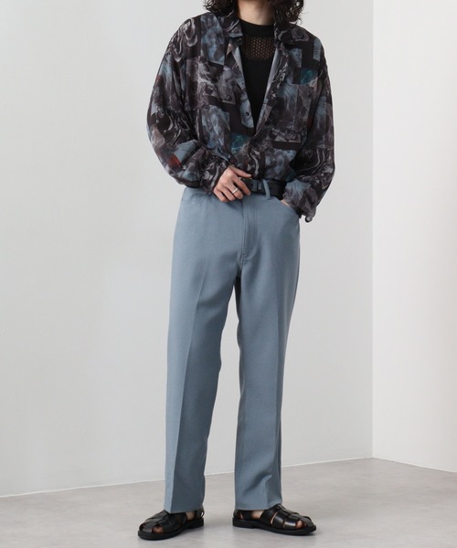 SUGGESTION（サジェッション）の「SUGGESTION オーガンジー総柄シャツ（シャツ/ブラウス・メンズ・ブラック系2/ブラック系1/グレー系/ブラック系・L/M）」の8枚目の写真