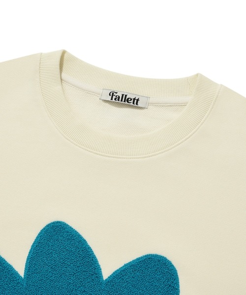 Fallett(ファレット)の「ブークレ フラワー スウェットシャツ(スウェット・レディース・ネイビー/アイボリー・M/S)」の6枚目の写真
