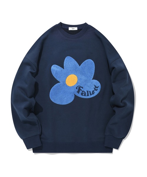 Fallett(ファレット)の「ブークレ フラワー スウェットシャツ(スウェット・レディース・ネイビー/アイボリー・M/S)」の3枚目の写真