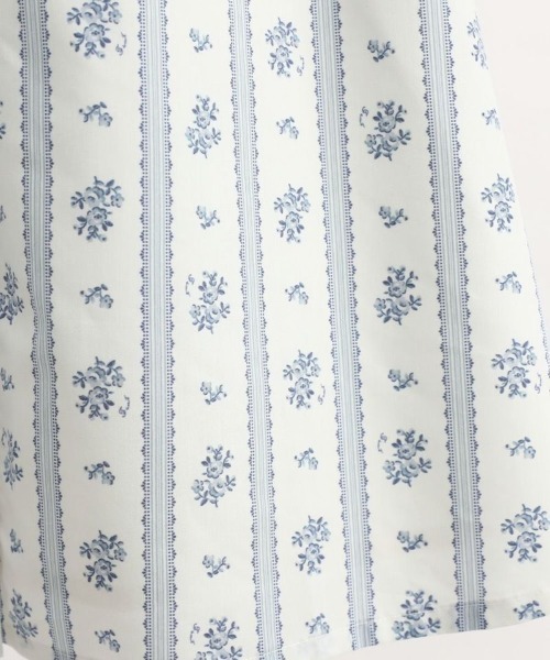 F i.n.t（フィント）の「ストライプ花柄ドロストシャツワンピース（シャツワンピース・レディース・ホワイト×ブルー/ホワイト×グリーン・FREE）」の15枚目の写真