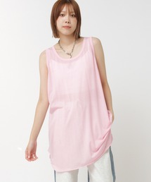 【新品】Stunningluar シアーテレコタンク トップス　ピンク シアー」に該当するレディースのタンクトップ（ピンク/桃色系