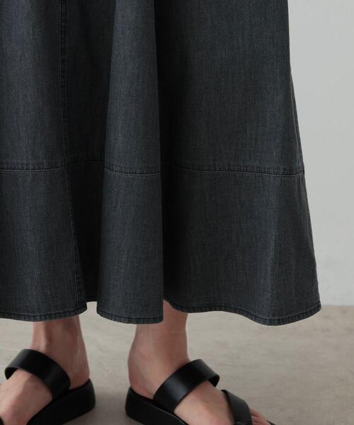 GALLEST（ギャレスト）の「◆ダンガリーフレアスカート（スカート・レディース・チャコールグレー/サックスブルー・36/38/40）」の5枚目の写真