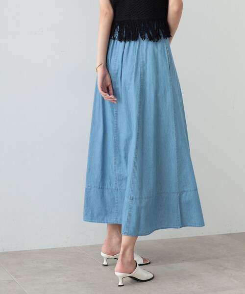 GALLEST（ギャレスト）の「◆ダンガリーフレアスカート（スカート・レディース・チャコールグレー/サックスブルー・36/38/40）」の7枚目の写真