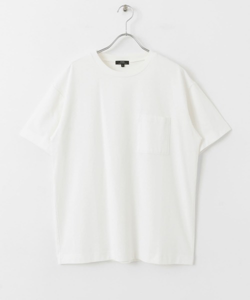 ITEMS URBANRESEARCH(アイテムズ アーバンリサーチ)の「『吸水速乾/イージーケア/UVカット』高機能TC天竺 ポケットTシャツ(Tシャツ/カットソー・メンズ・チャコールグレー/ブルー/グレー系その他/ホワイト・MEDIUM/LARGE)」の12枚目の写真