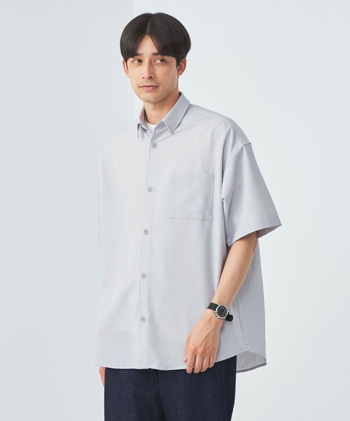 green label relaxing（グリーンレーベルリラクシング）の「【WEB限定】＜GLR or＞ドレープ リラックス ショートスリーブ シャツ（シャツ/ブラウス・メンズ・モカ/ライトグレー/ライトブルー/ブラック・M/S/L）」の3枚目の写真