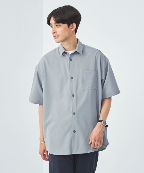 green label relaxing（グリーンレーベルリラクシング）の「【WEB限定】＜GLR or＞ドレープ リラックス ショートスリーブ シャツ（シャツ/ブラウス・メンズ・モカ/ライトグレー/ライトブルー/ブラック・M/S/L）」の4枚目の写真