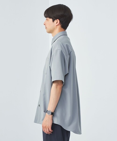 green label relaxing（グリーンレーベルリラクシング）の「【WEB限定】＜GLR or＞ドレープ リラックス ショートスリーブ シャツ（シャツ/ブラウス・メンズ・モカ/ライトグレー/ライトブルー/ブラック・M/S/L）」の10枚目の写真