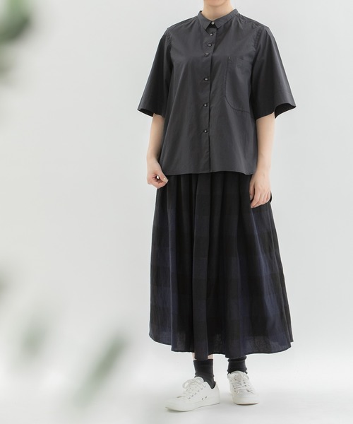 nop de nod（ノップドゥノッド）の「スモールカラーフレアー5分袖シャツ（シャツ/ブラウス・レディース・オフホワイト/ブラック/ドット/スミクロ・3）」の20枚目の写真