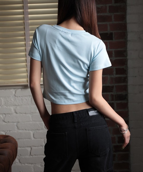 HOOK（フック）の「【HOOK】for girls　レースリボン半袖TEE (SS)（Tシャツ/カットソー・レディース・ライトブルー/ブラック・M/S/L）」の13枚目の写真