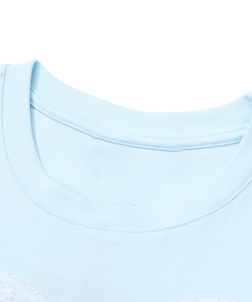 HOOK（フック）の「【HOOK】for girls　レースリボン半袖TEE (SS)（Tシャツ/カットソー・レディース・ライトブルー/ブラック・M/S/L）」の22枚目の写真