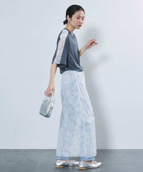 Firsthand（ファーストハンド）の「Firsthand/ファーストハンド マルチウェイレーススカート / シアースカート / レーススカート / ニットスカート / 3WAYスカート（スカート・レディース・ブラック/ホワイト・FREE）」の4枚目の写真