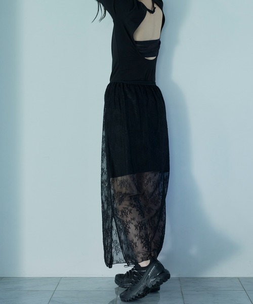 Firsthand（ファーストハンド）の「Firsthand/ファーストハンド マルチウェイレーススカート / シアースカート / レーススカート / ニットスカート / 3WAYスカート（スカート・レディース・ブラック/ホワイト・FREE）」の15枚目の写真