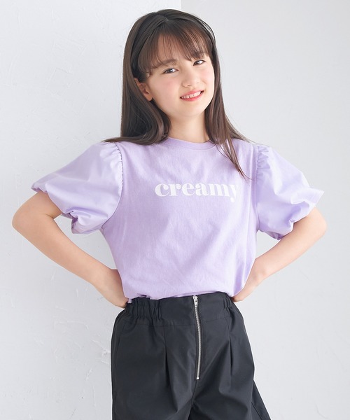 coca(coca)(コカ)の「キッズ パフスリーブロゴTシャツ(Tシャツ/カットソー・キッズ・ブラック/ホワイト/ラベンダー・130/120/110/140/150)」の21枚目の写真