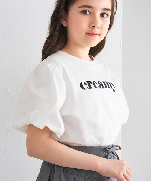 キッズ パフスリーブロゴTシャツ（Tシャツ/カットソー）｜coca