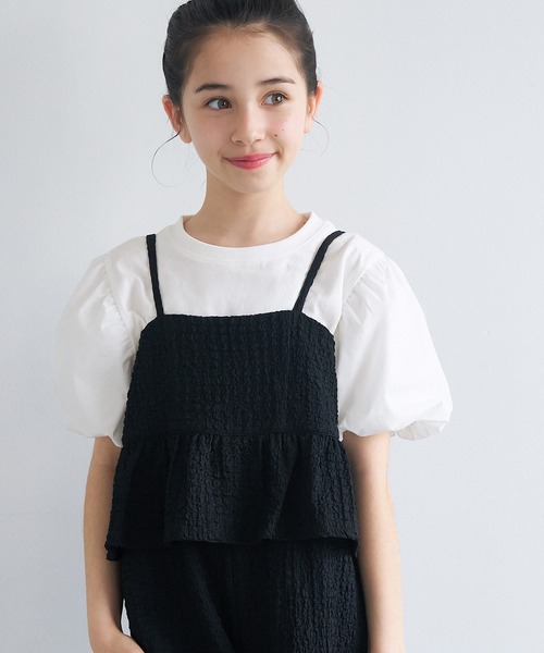 キッズ パフスリーブロゴTシャツ（Tシャツ/カットソー）｜coca