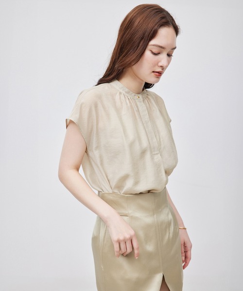 ROPE'（ロペ）の「キュプラシルクスキッパーブラウス（シャツ/ブラウス・レディース・ベージュ/ブラック/オフホワイト/ブルー系その他4・FREE）」の3枚目の写真