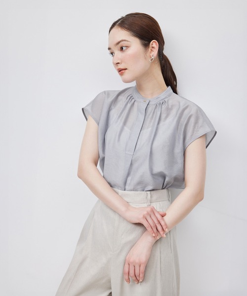 ROPE'（ロペ）の「キュプラシルクスキッパーブラウス（シャツ/ブラウス・レディース・ベージュ/ブラック/オフホワイト/ブルー系その他4・FREE）」の4枚目の写真