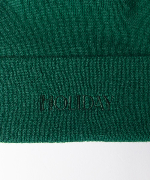 HOLIDAY（ホリデイ）の「PONPON KNIT CAP (HOLIDAY) ポンポンニットキャップ (ホリデイ)（ニットキャップ/ビーニー・レディース・ネイビー/グリーン/ブラック/レッド・ONE SIZE）」の6枚目の写真