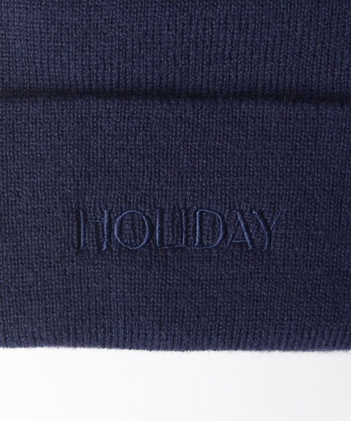 HOLIDAY（ホリデイ）の「PONPON KNIT CAP (HOLIDAY) ポンポンニットキャップ (ホリデイ)（ニットキャップ/ビーニー・レディース・ネイビー/グリーン/ブラック/レッド・ONE SIZE）」の7枚目の写真