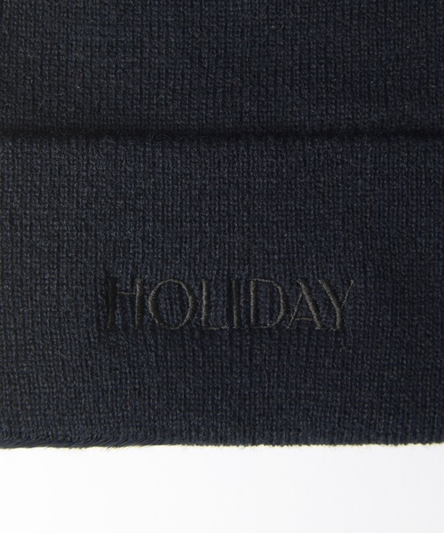 HOLIDAY（ホリデイ）の「PONPON KNIT CAP (HOLIDAY) ポンポンニットキャップ (ホリデイ)（ニットキャップ/ビーニー・レディース・ネイビー/グリーン/ブラック/レッド・ONE SIZE）」の8枚目の写真