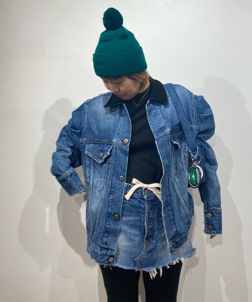 HOLIDAY（ホリデイ）の「PONPON KNIT CAP (HOLIDAY) ポンポンニットキャップ (ホリデイ)（ニットキャップ/ビーニー・レディース・ネイビー/グリーン/ブラック/レッド・ONE SIZE）」の9枚目の写真