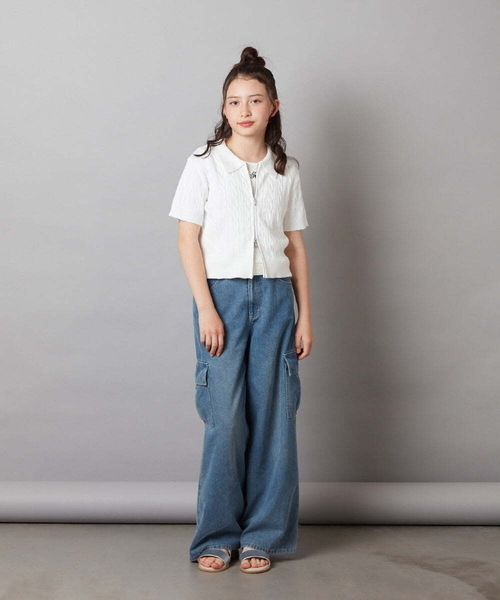 a.v.v（アーヴェヴェ）の「【ジュニア】[140-150]カーゴデニムワイドパンツ（デニムパンツ・キッズ・ブルー/ブラック・140/150）」の9枚目の写真