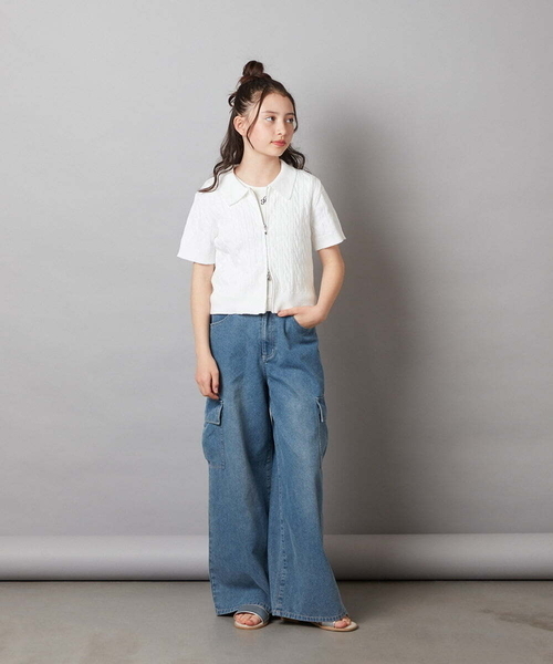 a.v.v（アーヴェヴェ）の「【ジュニア】[140-150]カーゴデニムワイドパンツ（デニムパンツ・キッズ・ブルー/ブラック・140/150）」の11枚目の写真