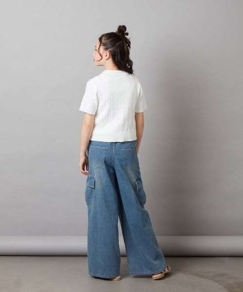 a.v.v（アーヴェヴェ）の「【ジュニア】[140-150]カーゴデニムワイドパンツ（デニムパンツ・キッズ・ブルー/ブラック・140/150）」の13枚目の写真
