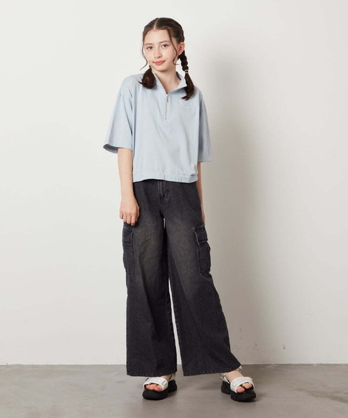 a.v.v（アーヴェヴェ）の「【ジュニア】[140-150]カーゴデニムワイドパンツ（デニムパンツ・キッズ・ブルー/ブラック・140/150）」の18枚目の写真